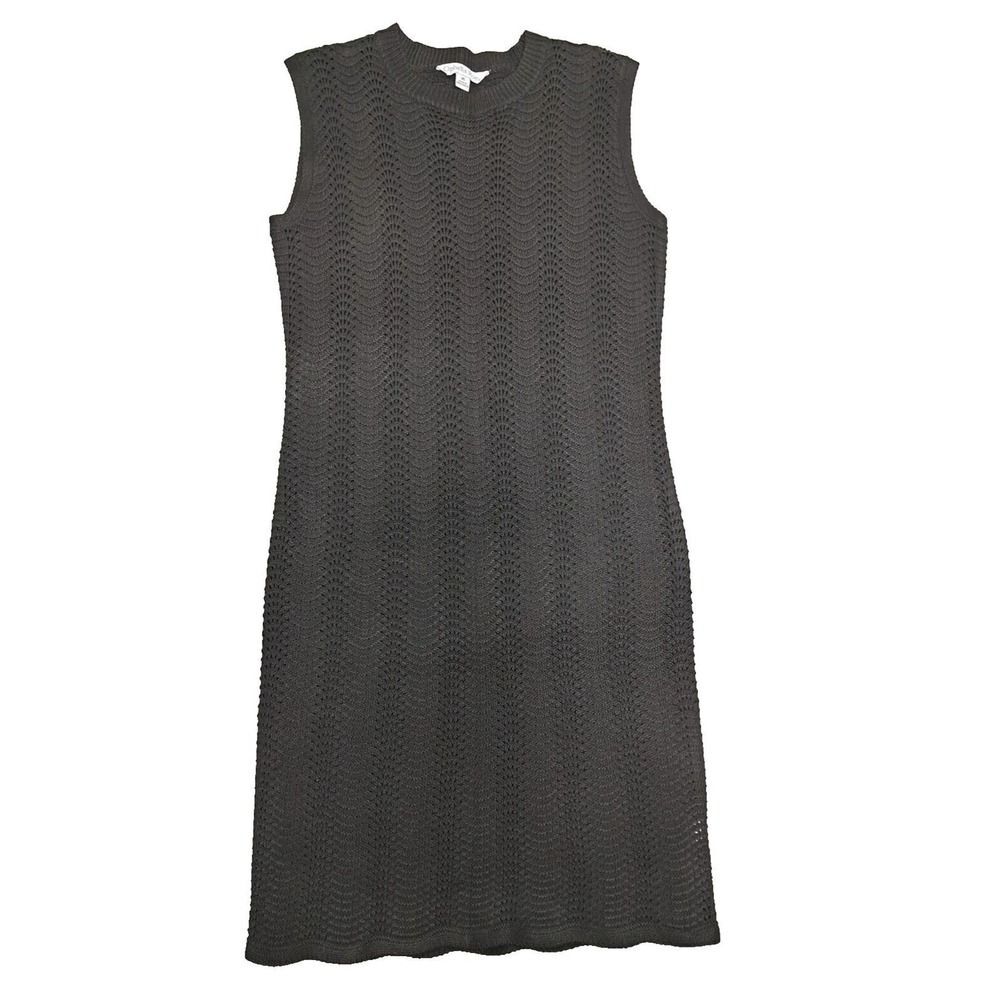 New Ophelia Knit Dress Womens Sz Medium Midi Crochet Form Fitting Coverup Classy